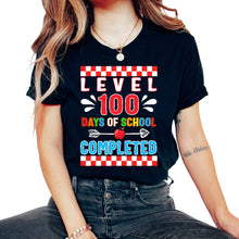Load image into Gallery viewer, School Shirt, Level 100 Days Of School Completed Tee, Back To School - Unisex T-Shirt - Black

