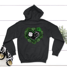 Load image into Gallery viewer, St. Patricks Day Shirt, Horse over Heart Tee, Irish Lucky Lover Gift, - Hoodie - Black
