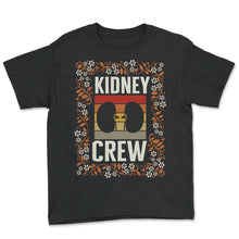 Load image into Gallery viewer, Dialysis Nurse Shirt, Kidney Crew Floral Design Tee, Dialysis - Youth Tee - Black
