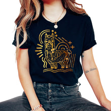 Load image into Gallery viewer, Dia De Los Muertos Shirt, Llama Sugar Skull Floral Tee, Dead Alpaca - Unisex T-Shirt - Black

