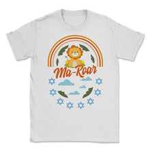 Load image into Gallery viewer, Ma-Roar Shirt, Jewish Holiday Seder Kids Toddler Funny Cute Lion - Unisex T-Shirt - White
