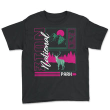 Load image into Gallery viewer, Zion National Park Shirt, Outdoor, Wildlife, National Park Outdoor - Youth Tee - Black
