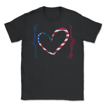 Load image into Gallery viewer, Memorial Day Shirt, USA Heart Veterans Military American Flag 4th of - Unisex T-Shirt - Black
