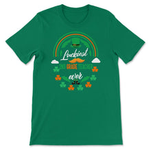 Load image into Gallery viewer, Luckiest 2nd Grade Teacher Ever Shamrock Top Hat St Patricks Day T - Unisex T-Shirt - Kelly Green
