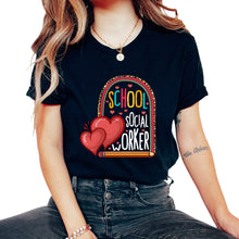 Load image into Gallery viewer, Social Worker Shirt, School Social Worker Leopard Tee, Future Social - Unisex T-Shirt - Black
