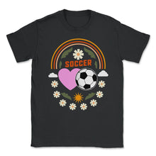 Load image into Gallery viewer, Soccer Shirt, Love Heart Soccer Tee, Soccer Gift Idea, Soccer Girls - Unisex T-Shirt - Black
