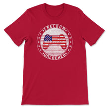 Load image into Gallery viewer, 4th Of July Shirt, Freedom Unlocked Controller Flag Funny - Unisex T-Shirt - Red
