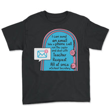 Load image into Gallery viewer, School Secretary Job Description Funny Shirt, Back To School Office - Youth Tee - Black
