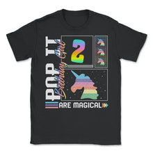 Load image into Gallery viewer, 2nd Birthday Girl Unicorn Cute Tee, Pop Birthday Party Theme Costume - Unisex T-Shirt - Black

