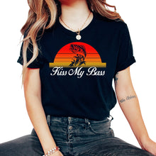Load image into Gallery viewer, Fishing Shirt, Kiss My Bass Fishing Vintage Retro Tee, Fishing Lover - Unisex T-Shirt - Black
