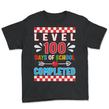 Load image into Gallery viewer, School Shirt, Level 100 Days Of School Completed Tee, Back To School - Youth Tee - Black

