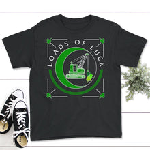 Load image into Gallery viewer, St. Patricks Day Shirt, Loads Of Luck Truck Tee, Irish Lucky St. - Youth Tee - Black
