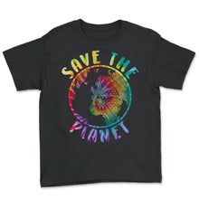 Load image into Gallery viewer, Save The Planet Shirt, Save The Planet Rainbow Butterfly Tee, - Youth Tee - Black
