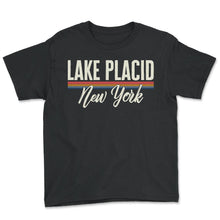 Load image into Gallery viewer, Lake Shirt, Lake Placid Florida Vintage Tee, Lake Vacation Travel - Youth Tee - Black
