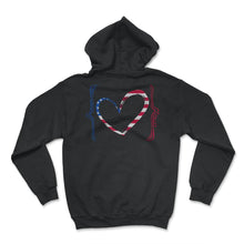 Load image into Gallery viewer, Memorial Day Shirt, USA Heart Veterans Military American Flag 4th of - Hoodie - Black
