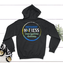 Load image into Gallery viewer, World Down Syndrome Day, Different Not Less Tee, Trisomy 21, Warrior - Hoodie - Black
