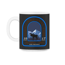 Load image into Gallery viewer, Denali National Park Shirt, Alaska Moose USA 1917 Preserve, Animal - 11oz Mug - Black on White
