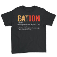 Load image into Gallery viewer, Science Shirt, Cation 5 Tee, Cute Pawsitive, Botanist Science Nature - Youth Tee - Black
