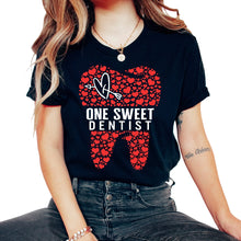Load image into Gallery viewer, Dentist Shirt, Love Teeth Heart Valentines Day Tee, Mouth Surgeon - Unisex T-Shirt - Black
