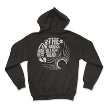 Load image into Gallery viewer, Pregnancy Shirt, The Fur Babies Wanted A New Best Friend Tee, Puppy - Hoodie - Black
