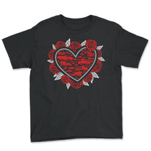 Load image into Gallery viewer, Heart of Trucks Shirt, Construction Trucks Tee, Trucks Lover Birthday - Youth Tee - Black
