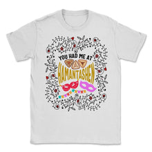 Load image into Gallery viewer, Purim Shirt, You Had Me At Hamantashen Floral Tee, Funny Haman Hebrew - Unisex T-Shirt - White

