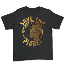 Load image into Gallery viewer, Save The Planet Shirt, Save The Planet Rainbow Butterfly Tee, - Youth Tee - Black
