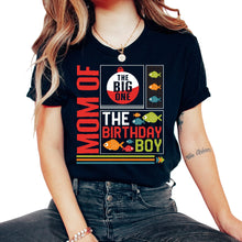Load image into Gallery viewer, Fishing Shirt, Mom Of The Big One The Birthday Boy Tee, Fishing Life, - Unisex T-Shirt - Black
