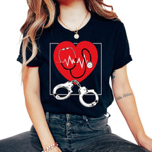 Load image into Gallery viewer, Nurse Shirt, Correctional Nurse Tee, RN Gift Ideas, Jail Registered - Unisex T-Shirt - Black
