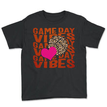 Load image into Gallery viewer, Basketball Shirt, Game Day Vibes Tee, Basketball Leopard Print, - Youth Tee - Black
