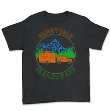 Load image into Gallery viewer, Sunnyvale Trailer Park Shirt, Mountain Vintage Retro Adventurer - Youth Tee - Black
