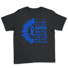 Load image into Gallery viewer, Philip April is national child Abuse prevention month but for me its - Youth Tee - Black
