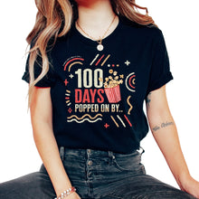 Load image into Gallery viewer, School Shirt, 100 Days Popped On By Popcorn Cute Tee, Funny Back To - Unisex T-Shirt - Black
