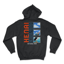 Load image into Gallery viewer, Kenai Fjords National Park Shirt, Alaska Park Since 1980, Puffin Bird - Hoodie - Black
