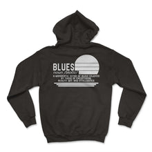 Load image into Gallery viewer, Music Shirt, Blues Noun Definition Vintage Retro Tee, Music Lover - Hoodie - Black
