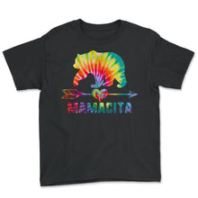 Load image into Gallery viewer, Mamacita Bear Serape Print Mexican Fiesta Cactus Cinco de Mayo Mom - Youth Tee - Black
