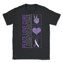 Load image into Gallery viewer, Peace Love Cure Leiomyosarcoma T Shirt - Unisex T-Shirt - Black
