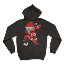 Load image into Gallery viewer, Soccer Boy Dabbing Santa Christmas Jersey Tunisia Shirt, Soccer - Hoodie - Black
