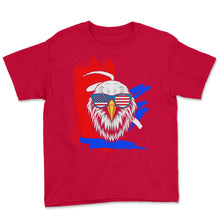 Load image into Gallery viewer, 4th Of July Shirt, Independence Day USA Flag Patriotic Eagle Wearing - Youth Tee - Red
