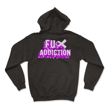Load image into Gallery viewer, Drug Overdose Awareness Shirt, Fuck Addiction Ribbon Tee, Drug - Hoodie - Black
