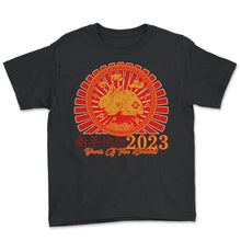 Load image into Gallery viewer, Chinese Zodiac Shirt, 2023 Year Of The Rabbit Floral Tee, Rabbit - Youth Tee - Black
