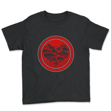 Load image into Gallery viewer, Heart of Trucks Shirt, Construction Trucks Tee, Trucks Lover Birthday - Youth Tee - Black
