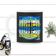 Load image into Gallery viewer, Down Syndrome Awareness Month, Extra Love 3.21, Down Syndrome - 11oz Mug - Black on White
