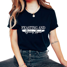 Load image into Gallery viewer, Purim Shirt, Feasting And Rejoicing Squad Tee, Jewish Costume Gift, - Unisex T-Shirt - Black
