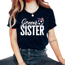 Load image into Gallery viewer, Gameday Shirt, Soccer Sister Soccer Ball Tee, Sports Support Soccer - Unisex T-Shirt - Black
