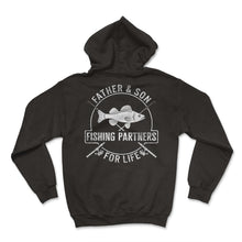 Load image into Gallery viewer, Fishing Shirt, Father &amp; Son Fishing Partners For Life Tee, Fish - Hoodie - Black
