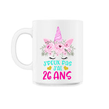 Load image into Gallery viewer, Enfant T Shirt 26 Ans Fille Anniversaire Cadeau Licorne T Shirt copy - 11oz Mug - White
