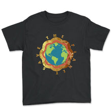Load image into Gallery viewer, Save The Planet Shirt, Save The Planet Rainbow Butterfly Tee, - Youth Tee - Black
