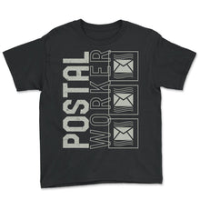 Load image into Gallery viewer, Mailman Shirt, Postal Worker Envelop Tee, Funny Mail Carrier Post - Youth Tee - Black
