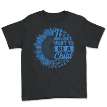 Load image into Gallery viewer, Child Abuse Prevention Month, It Shouldn't Hurt To Be A Child, Blue - Youth Tee - Black

